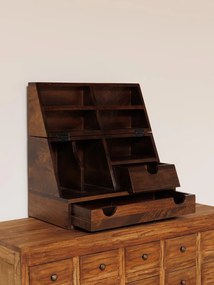 Organizator de birou, din lemn de mango, pliabil, Oswald