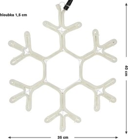 Lumina fulgilor de zăpadă 40 x 35 cm, 360 LED, alb rece