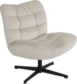 HOMCOM Fotoliu de salon pivotant, fotoliu tapițat din chenille fără cotiere, șezut și spătar largi, 70x80x82cm, crem | Aosom Romania