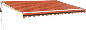 vidaXL Copertină retractabilă automată, portocaliu și maro, 4,5x3 m