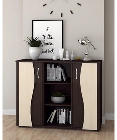 Comoda Tineret, 120x45x95cm, wenge+mesteacan