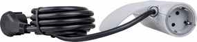 Priză electrică Sofa Box Design Light, 1 priză Schuko, 2 x USB, gri Gri, Metal/Plastic