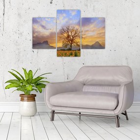 Tablou - Peisaj cu floarea soarelui (90x60 cm)