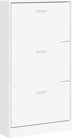 vidaXL Dulap pentru pantofi, alb, 59x17x108 cm, lemn stratificat