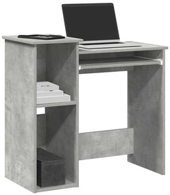 vidaXL Birou cu rafturi, gri beton, 84x40x78 cm, PAL