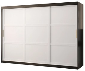 Dulap de haine Riven 1 250 (negru mat + alb mat). 1064163