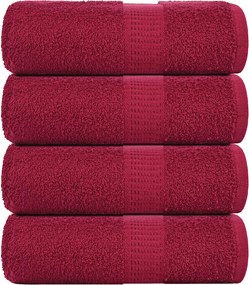 vidaXL Prosoape de baie, FROGN, 4 buc., Bordeaux, 30x30 cm, 360 g/m²