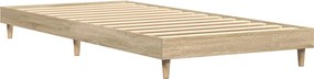 vidaXL Cadru pat fără saltea, stejar sonoma 75x190 cm lemn prelucrat