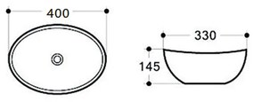 Lavoar pe blat, Fluminia, Rio, 40 cm, alb mat