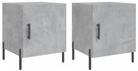 827589 vidaXL Noptiere, 2 buc., gri beton, 40x40x50 cm, lemn compozit