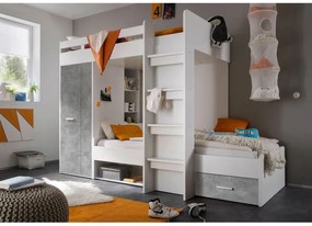 Pat supraetajat pentru copii 90 cm Mathers (alb + gri deschis). 1082825