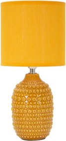 Veioză galben-muștar din ceramică cu abajur textil (înălțime 30,5 cm) Points – Mauro Ferretti