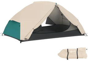 Outsunny Cort de Camping pentru 2 Persoane cu 2 Uși, 2 Ferestre cu Plasă și Geantă de Transport, 280x225x110 cm, Bej | Aosom Romania