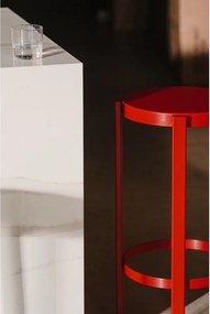 Scaun de bar roșu din oțel (înălțime șezut 75 cm) Doon – noo.ma