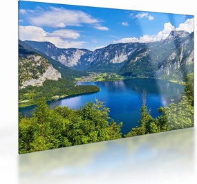 Tablou pe sticlă - Lacul Hallstatt, Hallstatt, Austria (70x50 cm)