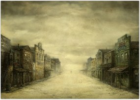 Tablou - Oraș colorat, abstracție (70x50 cm)