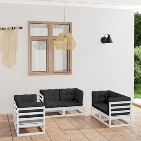 3076490 vidaXL Set mobilier de grădină cu perne, 6 piese, lemn masiv de pin