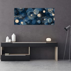 Tablou - Inele Albastru-Aurii (120x50 cm)