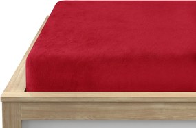 Cearsaf Cocolino microplus cu elastic SOFT 180x200 cm rosu inchis