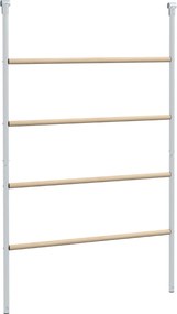 PawHut Suport pentru Găini pe 4 Niveluri, Posatoiu din Lemn și Oțel Galvanizat, Scară pentru Coteț, 4-6 Găini, 140x86x2,5 cm, Lemn Natural | Aosom Romania