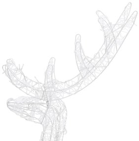 Decoratiuni reni de Craciun, 3 buc., alb rece, 120 cm, acril 3, Alb rece, 70 x 41 x 120 cm