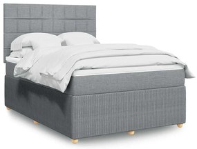 vidaXL Pat continental, gri deschis, 140x200 cm, material textil