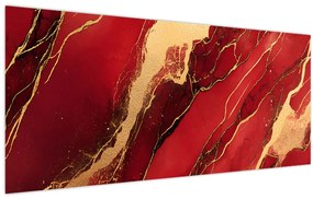 Tablou - Marmură roșu-auriu (120x50 cm)