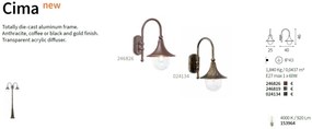 Aplica de exterior cu protectie IP44 CIMA AP1 ANTRACITE 246819 IDL