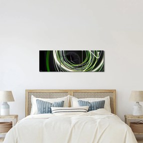 Obraz cu linii verzi (cu ceas) (90x30 cm)