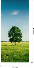 Fototapet pentru ușă - Copac în luncă (95x205cm)