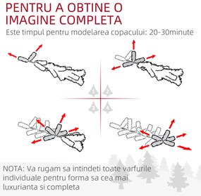 Pom de Craciun Artificial Inalt de 6 ft Tip Creion cu 618 Ramuri Scufundate In Zapada, Deschidere Automata, Baza de Otel, Verde HOMCOM | Aosom Romania