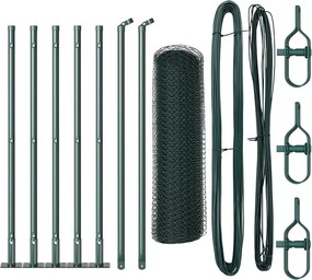 vidaXL Stâlp de gard. Verde 10 x 0,4 m (plasă de 13 mm) Oțel și PVC