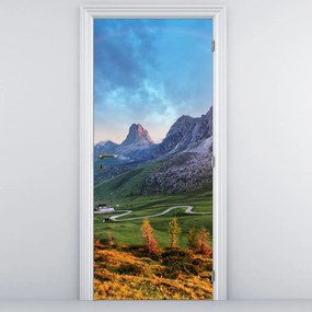 Fototapet pentru ușă - Curcubeu peste stânci (95x205cm)