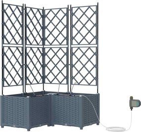 vidaXL Vază pentru Grădină 3 pcs Gri Deschis Oțel