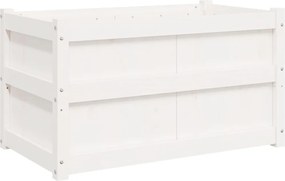 vidaXL Jardinieră de grădină, alb, 90x50x50 cm, lemn masiv de pin