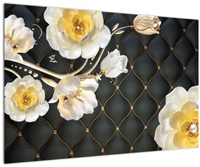 Tablou - Imagine cu flori de trandafir alb (90x60 cm)