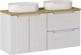 Set dulap baza suspendat 120 cm cu blat si lavoar Comad Nova alb