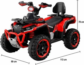 ATV Electric cu acumulator pentru copii NOVOKIDS™ MonsterQuad PRO , Cu melodii si lumini, Lungime 113 cm, 3-8 ani , Max 35 kg , Roti EVA, 12V, 4