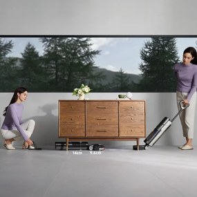 Aspirator vertical DREAME H12 Pro HHR25A, 300W, 0.7/0.9 l, 3 moduri, 35 min, Umed/uscat, Alerte vocale, LED, Uscare mop automată, Negru/gri