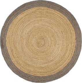 vidaXL Covor lucrat manual din iută cu chenar gri 210 cm