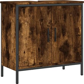 vidaXL Dulap chiuvetă baie, stejar fumuriu, 60x30x60 cm lemn prelucrat