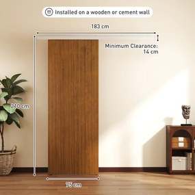 HOMCOM Ușă Culisantă de Interior 75x210 cm, Șină Silențioasă din Aliaj de Aluminiu, Kit Accesorii, Ghidaj, Ușă de Interior Stil Minimalist, din MDF, Impermeabilă, pentru Bucătărie, Baie, Birou | Aosom Romania