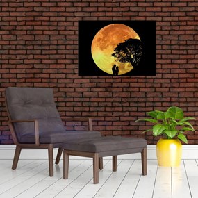 Tablou pe sticlă cu umbre în lumina lunii (70x50 cm)