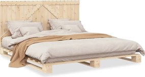 vidaXL Cadru pat cu tăblie 200x200 cm, lemn masiv de pin