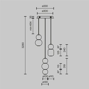 Lustra LED suspendata design modern decorativ Drop 3L auriu