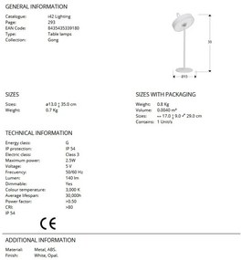 Lampa LED portabila iluminat decorativ IP54 JIGRA alba