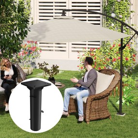Outsunny Pied de parasol rectangulaire suport pentru umbrelă din metal îngropat pentru terasă piscină 16,5 x 16,5 x 40 cm gri închis | Aosom Romania