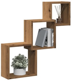 vidaXL Rafturi cub perete stejar artizanal 68x15x68 cm, lemn prelucrat