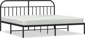 vidaXL Cadru de pat metalic cu tăblie, negru, 193x203 cm