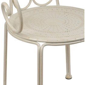 Scaun din metal, crem, Volute